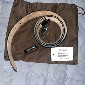 Men's black gucci signature Leather Belt